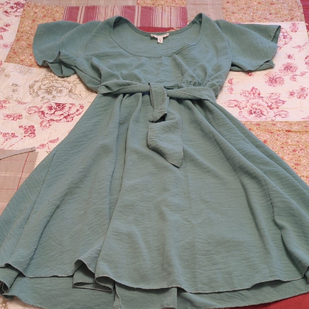 See You Monday Kids Dress in Teal